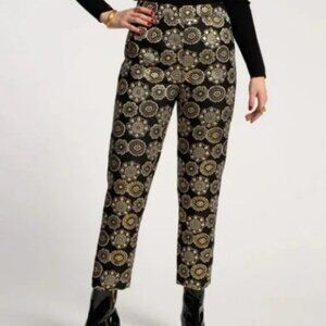 NWOT RARE FRANCES VALENTINE LUCY PANT GOLD METALLIC SZ 8